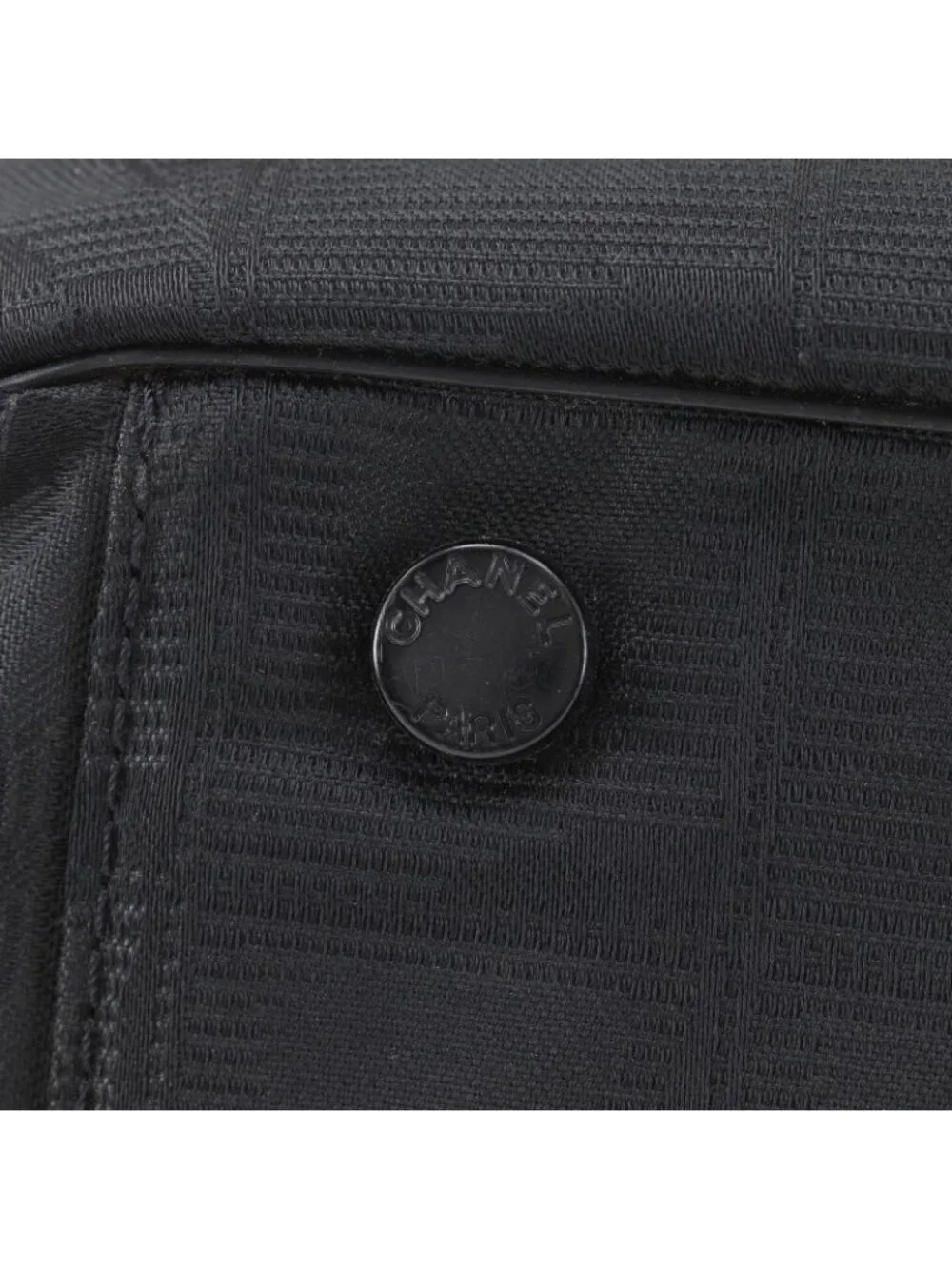Chanel New Travel Line Tote Bag GM Nylon Canvas Black